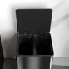 HOMCOM Kuchynský odpadkový kôš 2 x 30 l s vekom so systémom Náhľad obrázku produktu 9