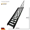 Wangen- Stahltreppe Gitterroststufen 14 Stufen Geländer Produktbild-Vorschau 1