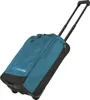A teal and black rolling suitcase is shown against a white background. Voir les images du produit
