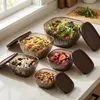 Salatschüssel 5er Set mit Deckel BPA-frei stapelbar Meal Produktbild-Vorschau 6