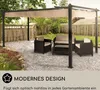 A backyard patio with a modern pergola and outdoor furniture. Produktbild-Vorschau