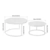 H.J WeDoo Couchtisch 2er Set mit Metallgestell Rund Produktbild-Vorschau 7