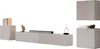 A set of modular furniture pieces for a living room, including a media console, a wall-mounted cabinet, and a side cabinet. Produktbild-Vorschau