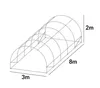 A diagram of a tunnel greenhouse frame with dimensions indicated. Produktbild-Vorschau