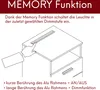 An illustration showing a hand interacting with a nightstand with integrated LED lighting. Voir les images du produit