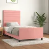 [Home] Bettgestell mit Kopfteil Rosa 90x200 cm Samt , Neue Produktbild-Vorschau 1