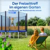 A family enjoying a trampoline in a backyard setting. Produktbild-Vorschau