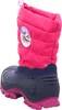 A single pink and navy blue child's winter boot is shown from the side. Produktbild-Vorschau