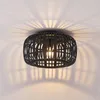 Lindby Deckenleuchte Canyana, schwarz, Rattan, Ø 40 cm Produktbild-Vorschau 4