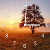 Wallario Design Wanduhr Sonnenaufgang über der Wiese mit Produktbild-Vorschau 1