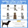 A collage of dog breeds and a diagram illustrating how to measure a dog's body length, with accompanying text in German. Anteprima dell’immagine prodotto