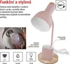 Stolní lampa POPPY na žárovku E27, růžová Náhled obrázku produktu