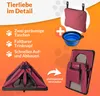 A marketing image showcasing a dog tent with accessories and features. Anteprima dell’immagine prodotto