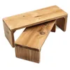 Banc à fleurs en bois recyclé, lot de 2, naturel - 35 / 30 Voir les images du produit 3