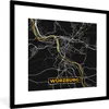 MuchoWow® Gerahmtes Poster Stadtplan - Deutschland - Gold - Produktbild-Vorschau 1