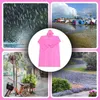 Regenponcho Mit Kapuze Oversize Rosa Wasserdicht Leicht Produktbild-Vorschau 6