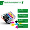 A set of ink cartridges with marketing text and graphics. Produktbild-Vorschau