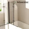 EMKE Duschabtrennung 100x140cm Faltwand für Badewanne Produktbild-Vorschau 3