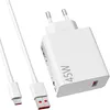 A white USB-C charger and cable set against a white background. Produktbild-Vorschau