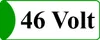 A white rectangle with a green rounded left edge, containing the text "46 Volt" in black. Produktbild-Vorschau
