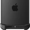 The back of a dark gray Apple iPhone case with a black glossy base and the Apple logo. Voir les images du produit