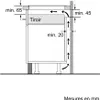 Diagram showing installation clearances and airflow for an induction cooktop. Voir les images du produit