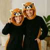 Pigiama Onesie Kigurumi Costume Travestimento Panda Rosso Anteprima dell’immagine prodotto 7