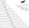 A diagram showing multiple floating shelves of varying lengths, with dimensions indicated. Produktbild-Vorschau