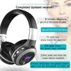 A close-up marketing image of a pair of black and silver headphones with text overlays describing features. Produktbild-Vorschau
