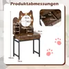 A diagram showing the dimensions of a vanity table with a cat-shaped mirror and lights. Podgląd zdjęcia produktu
