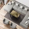 DEQORI Couchtisch 90x55 cm Schwarz 'Goldenes Rillendesign' Produktbild-Vorschau 3