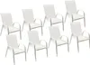 Lot de 8 chaises MARBELLA en textilène blanc - aluminium Voir les images du produit 1