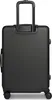A black trolley suitcase is shown from the back against a white background. Produktbild-Vorschau