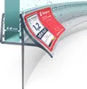 A close-up view of a shower door seal with a certification sticker. Produktbild-Vorschau