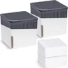 Two dehumidifier units and two empty containers are arranged on a white background. Produktbild-Vorschau