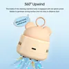 A cute, cartoon-like mini vacuum cleaner with text overlays describing its features. Náhled obrázku produktu
