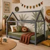 Kinderbett Kinderhaus inkl. Matratze Hausbett Holzbett grau Náhled obrázku produktu 6