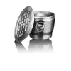 A silver coffee grinder with its lid partially open. Náhled obrázku produktu