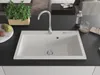 Mexen Elix Granitspüle 1-Becken 800 x 500 mm, weiß, Siphon Produktbild-Vorschau 1