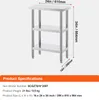 SucceBuy 14 x 24 x 34 palcov nerezový pracovný stôl na Náhľad obrázku produktu 7