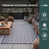 HOMESCAPES Outdoor Teppich wetterfest grau-weiß 120x180 cm, Produktbild-Vorschau 2