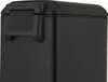 A close-up shot of the top corner of a black trash can, focusing on the lid and handle mechanism. Produktbild-Vorschau