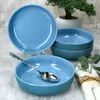 Ritzenhoff 4x Jasper Suppenteller 610ml Ozeanblau Steingut Produktbild-Vorschau 3
