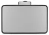 A top-down view of a silver recycling bin with a black border. Voir les images du produit