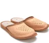 Herren Naturleder Hausschuhe Klassische Slippers Pantoffeln Produktbild-Vorschau 2