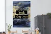 MuchoWow® Poster Zitat - Glück - Gold - Blau 120x180 cm - Produktbild-Vorschau 2