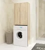 A laundry room scene with a washing machine, a cabinet above it, and a laundry basket. Anteprima dell’immagine prodotto