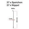 37 Stück Speichen 263mm Spokes silber NIROSTA 2mm inkl. Produktbild-Vorschau 2