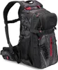 A black and gray fishing backpack with red accents. Produktbild-Vorschau