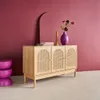 sweeek - Sideboard Holzdekor und Rattan-Geflecht 3 Türen Produktbild-Vorschau 3